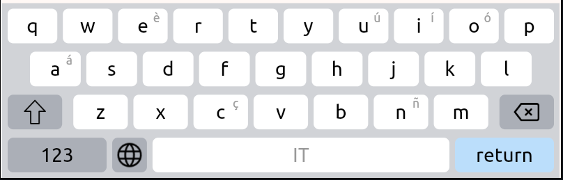 Built-in alphanumeric keyboard with secondary key hints